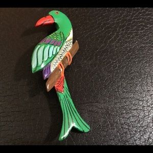 ❤️ 5/$20 Wooden painted colorful bird pin